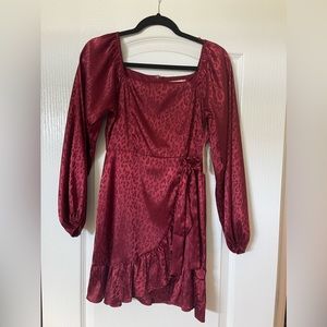 Altar’d state burgundy cheetah print dress